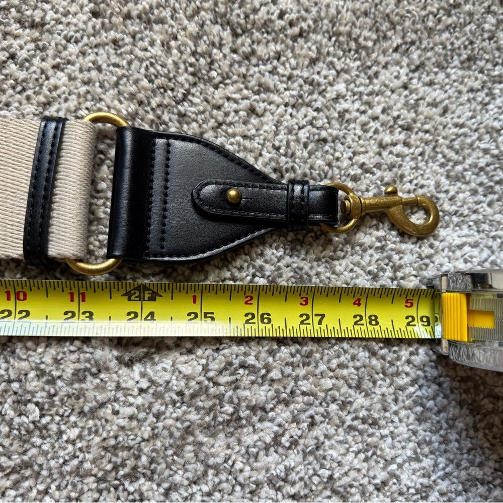 Zara Black Shoulder Bag Claw Carabiner Canvas Strap - Picture 11 of 11